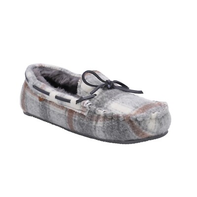 LAMO Women's Britain Moc II Moccasin in Grey Plaid Size 7
