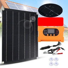 50W Solar Panel 12V Trickle Charge Battery Charger Kit For Camping Marine RV Car