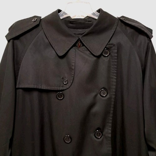 VTG Burberrys London Trench Coat Mens 42 Black House Check Removable Wool Liner - Picture 6 of 24