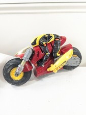 Moto d'epoca Kenner Ricochet stunt cycle RC CAR XRC rosso giallo PER RICAMBI