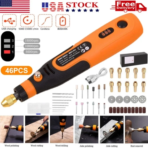 Cordless Electric Mini Drill Grinder Engraving Pen Variable Speed Rotary Tool US