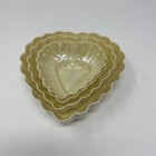 Belleek Trinket Dish Heart Shaped Yellow Iridescent 4th Mark Green Set of 4 — photo 1