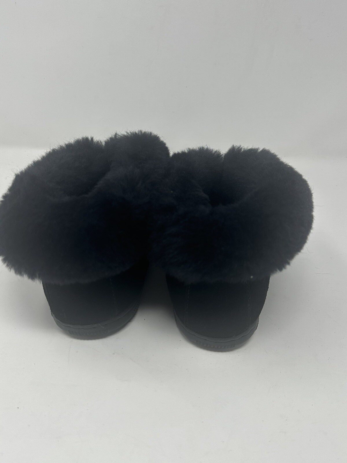 SAOLA Pantofole da donna nere BEARPAW taglia 7 giri suola in gomma con finiture in pelliccia