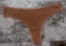 NWOT GAP BODY ORIGINAL SMALL TAN BROWN COCOA SHEER MESH STRETCH THONG PANTIES