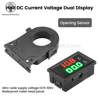 DC0-300V 0-400A Isolated Digital Current Voltage Meter Hall Ammeter Voltmeter