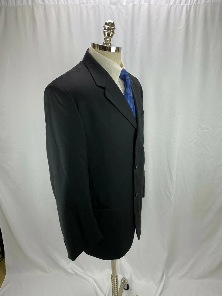 Chaqueta blazer de lana negra para hombre Donna Karan 44S Foto 2 de 4