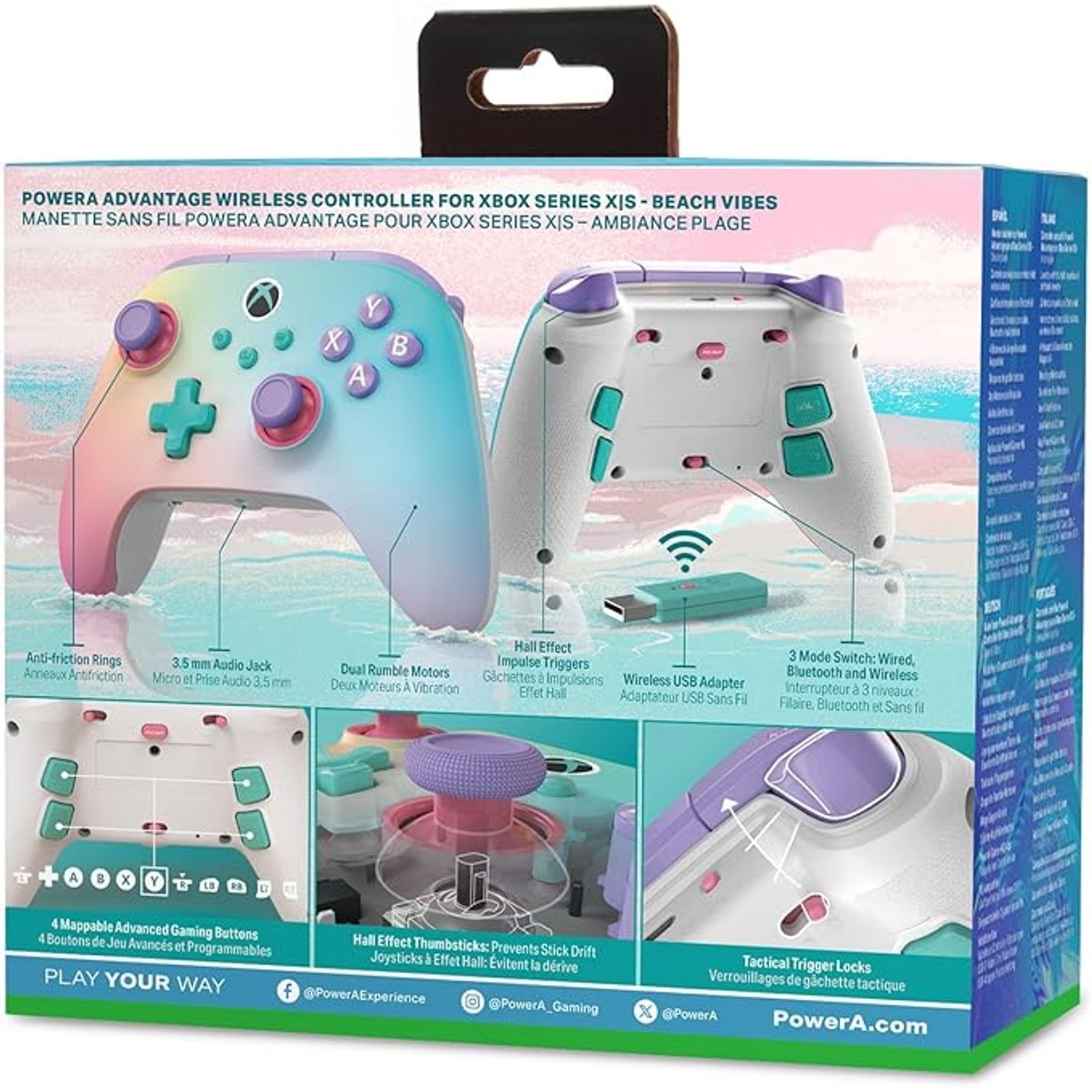 Controller wireless PowerA Advantage Xbox Series X|S Beach Vibes rosa blu foto 3
