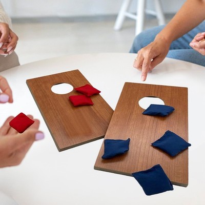 2 Stück Outdoor Spiel Mini Desktop Cornhole Holz Desktop Cornhole Spiel Set für
