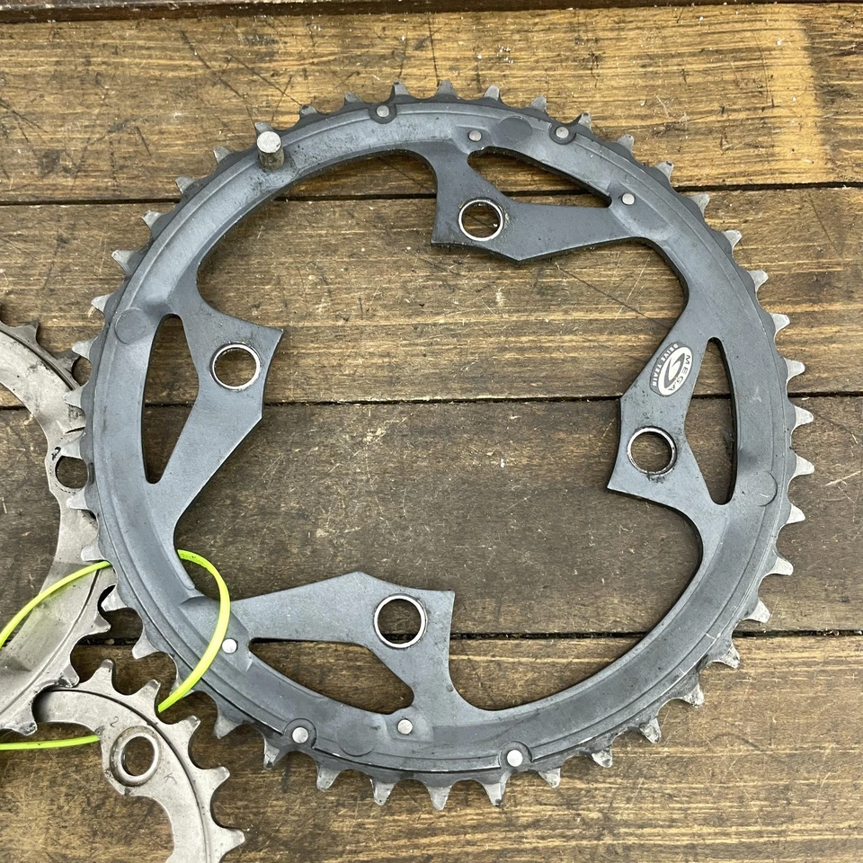 Juego de platos triples vintage Shimano Deore LX 104/64 BCD FC-M570 4 pernos Mega 9s Foto 2 de 4