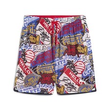 PUMA Hooperhotline Graphic 7 Inch Shorts Mens Red Casual Athletic Bottoms 632837