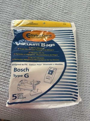 Bosch Type G Vacuum Cleaner Replacement Bag 5 Pack New Sealed Bags