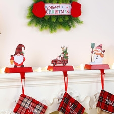 3 Pcs Christmas Stocking Holders for Mantle, Christmas Stocking Hangers for Fi..
