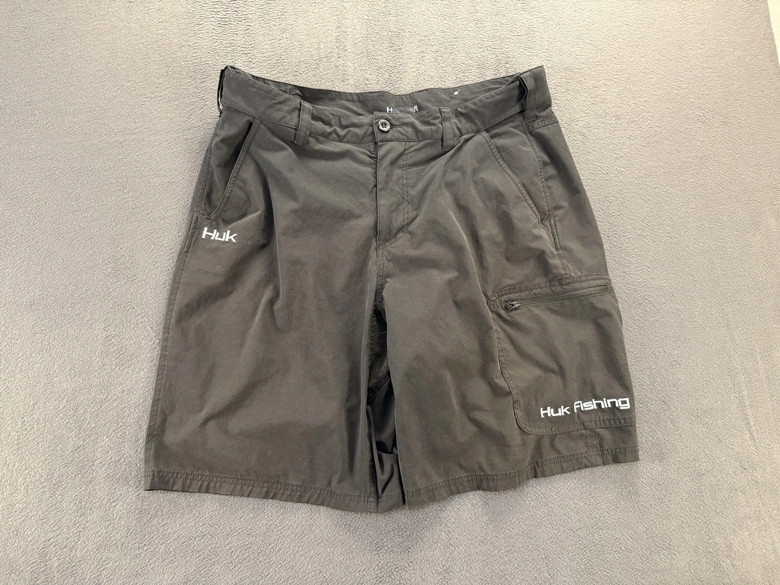 Huk Performance Fishing Shorts Men’s XL Black Outdoor Quick Dry Pockets