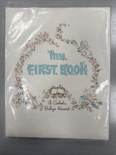 Catholic Baby Book Record of life First Communion milestones vtg 1970 VG++