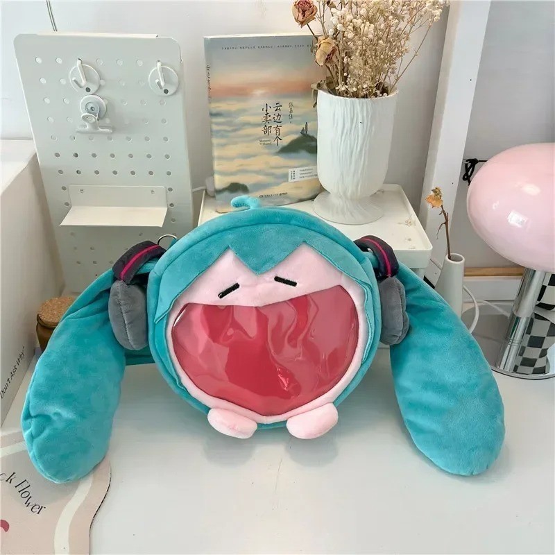 Hatsune Miku Plush Shoulder Bag Cute Anime Backpack Kawaii Kids Student Gift