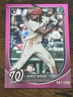 2025 Bowman Chrome #29 James Wood Fuchsia #/299 Rookie RC