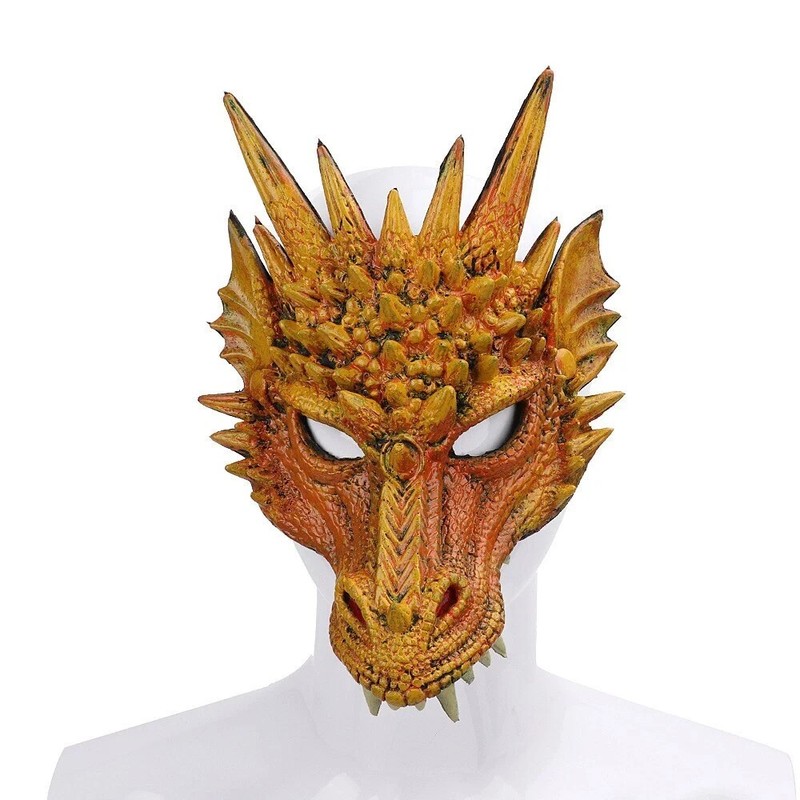 Halloween Mask Mardi Gras Prom Carnival Party PU Foam 3D Animal Dragon Mask Prop