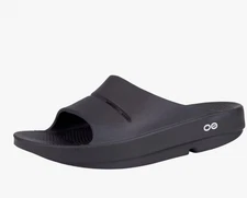 OOFOS Men's Charcoal Slide Sandals Size 9