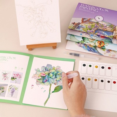 1Set Creative Watercolor Painting Set Parent-Child Stress Relief Coloring Book