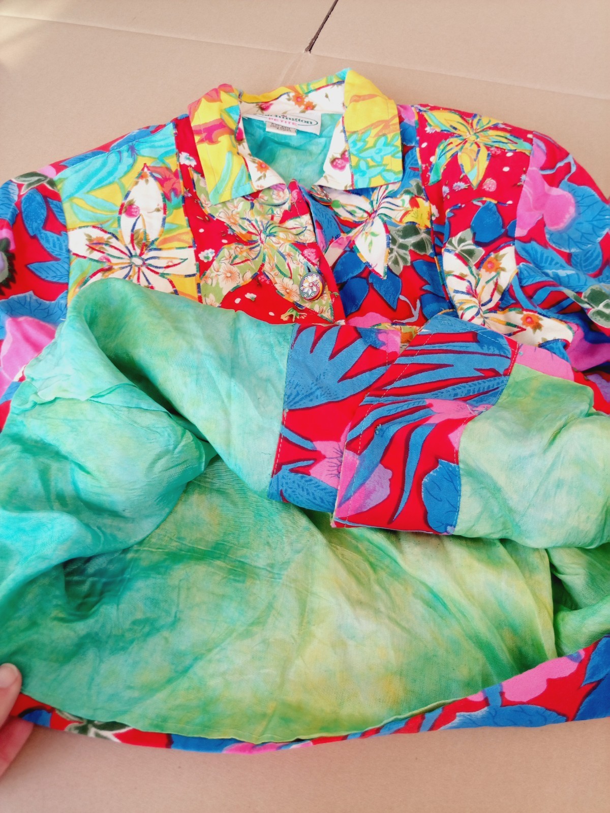 Vintage Patchwork Jacket Womens Small Petite Quil… - image 14