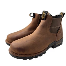 Georgia Boot Eagle One Chelsea Mens Work Boots 10W Waterproof Brown Leather  NEW