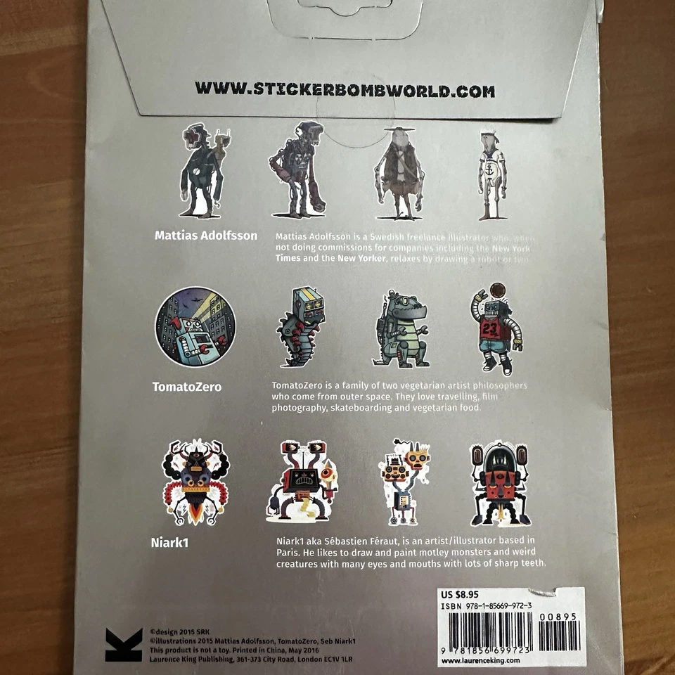 12 ROBOTS Large Vinyl STICKERS Scratch and Splash Proof by Laurence King  NEW - Image 2 of 4