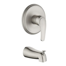 Shower Valve Trim Kit with Tub Spout Brushed Nickel Tub Shower Rough-In Mixer...