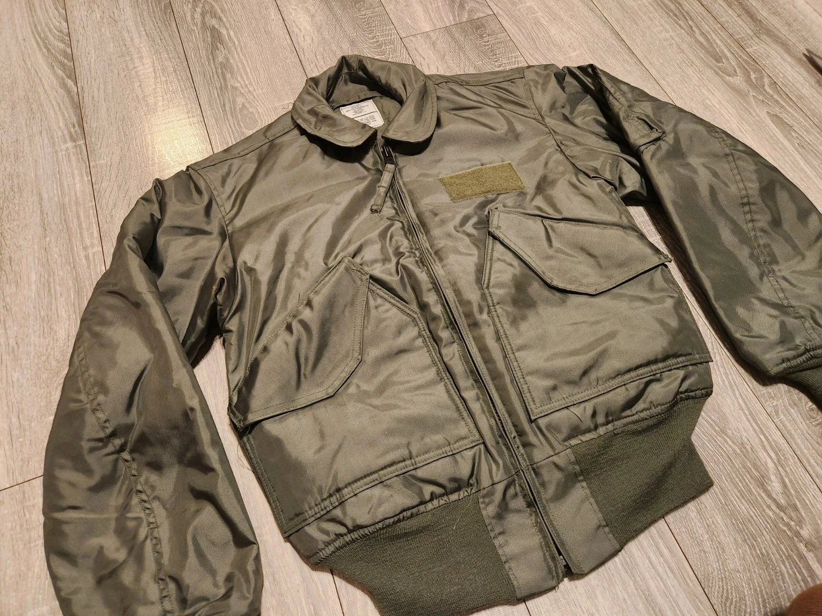 Valley Apparel US Navy Green Flight Jacket 45/P Cold Weather Sz S Fire Resistant - product detail image 2