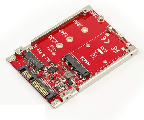 Gamme Pro - Adaptateur M2 SATA + mSATA vers sata - Avec Chassis format 2.5" - Photo 1 sur 3