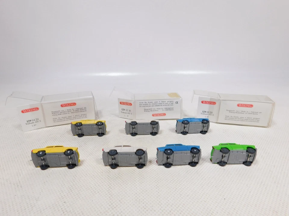 Wiking 1:87 H0 7x Modello Trabant 601 S 129 02 16 ecc Sg / Mint + 3x Box - Immagine 3 di 4