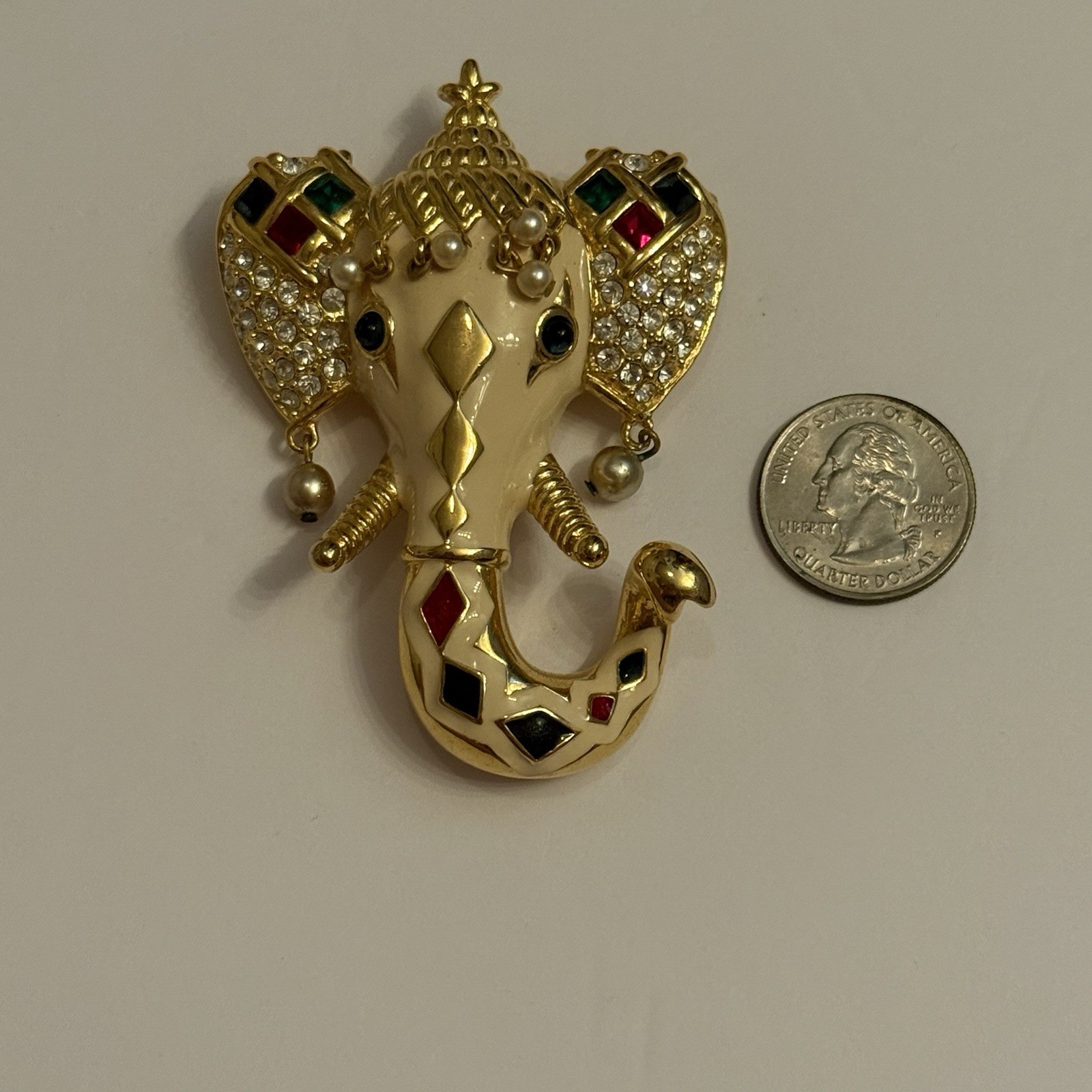 KENNETH JAY LANE KJL MAHARAJA ELEPHANT BROOCH GOL… - image 8