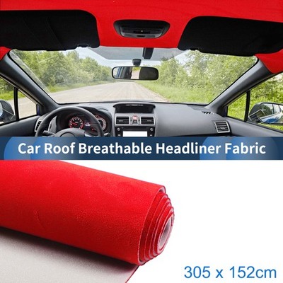 Dachhimmelstoff 120.08''x59.84'' m. Schaumrückseite für Autodachreparatur Rot