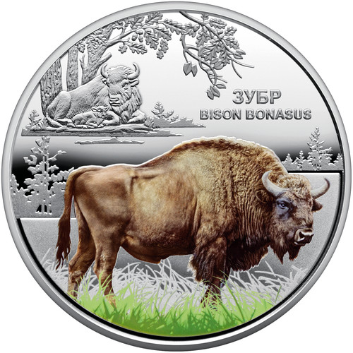 Chornobyl Renaissance Bison Bonasus coin 5 Hryven Ukraine 2026 in capsule