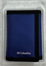 New Columbia Men's Nylon Fabric Trifold Blue Wallet Color 19.50