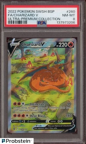 2022 Pokemon SWSH BSP Ultra Premium Collection #260 FA Charizard V PSA 8