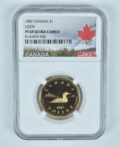 1987 Canada 1 Dollar Loon PF69 UCAM NGC Canada Label *5996