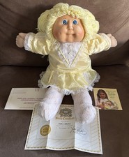 1985 Cabbage Patch Kids Lemon Blonde Girl Pigtails Blue Eyes Flawless EUC