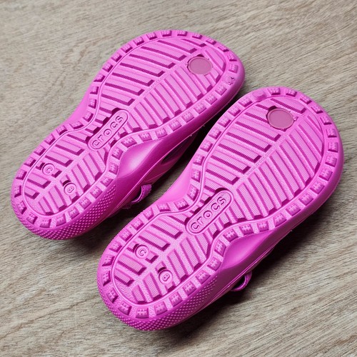Crocs Little Kids Girls Classic Flip K Sandals Pink Size C8 EU 24-25 - Picture 6 of 9