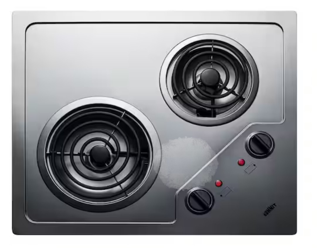 Summit 21" 2 Burner Electric Cooktop 230 Volt Coil Electric Cooktop