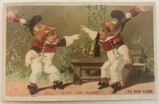 Rare Comstock Bros The Leading Clothiers Norwalk CT Trade Card Menswear