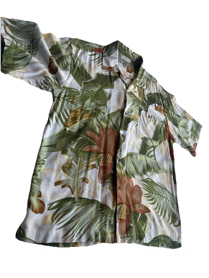 Camisa Hawaiana Playa Alta Surf-Talla L Primavera Verano Patrón Tropical Foto 3 de 4