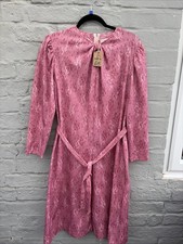 Vintage Różowa sukienka w paski rozm. 14