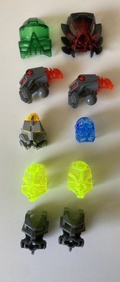 LEGO VINTAGE BIONICLE 1-PIECE MULTICOLOR HEADS LOT FOR COOL MOC OR CUSTOM!