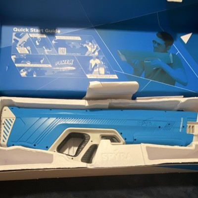Spyra Water Blaster Squirt Gun Blue/White with Quick Start Guide