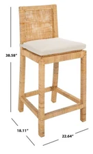 Safavieh TOJO CANE COUNTER STOOL W/CUSH, Reduced Price 2172773356 BST6502A