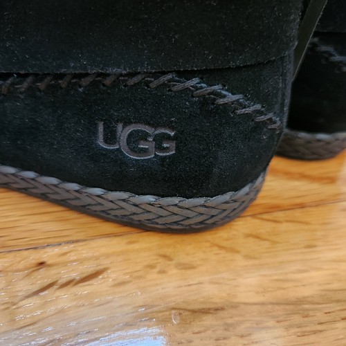UGG Womens Size 7.5 Woodlyn Moc Moccasin Black Suede Booties Lace Up Chukka - Picture 11 of 17