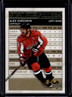 2023-24 UD Upper Deck Series 1 Stat Box Fillers Alex Ovechkin Gold Parallel SP