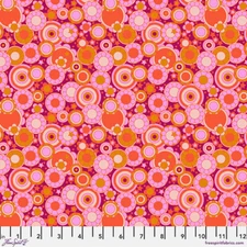NEW! MYTHICAL BLOOM IN ORANGE BY STACY PETERSON ART DECO VIBRANT FABRIC 1/2 YD