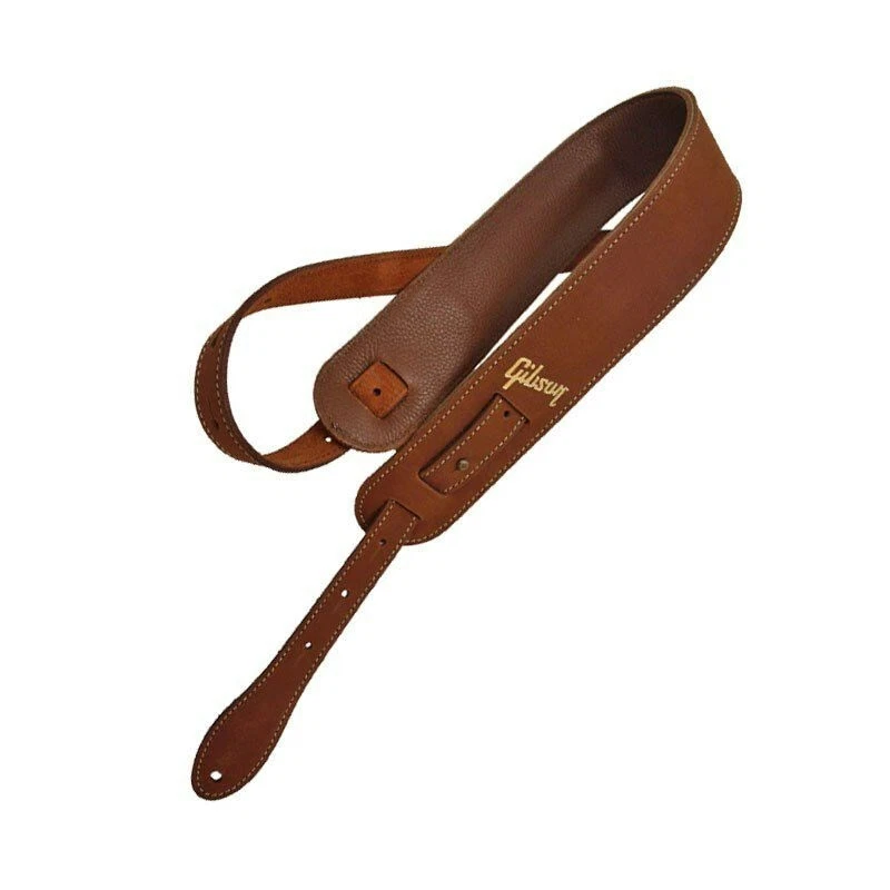 Gibson Guitar Strap The Nubuck Strap ASNB BRN Brown Logo Disign Leather New