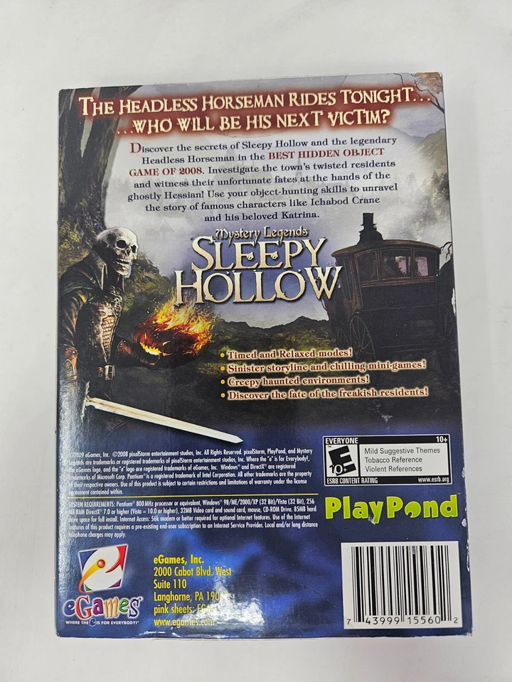 Mystery Legends Sleepy Hollow - PC CD-ROM 2009 - Image 2 of 3